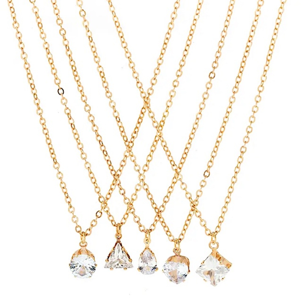 ⚜️𝟯𝟬%𝗢𝗙𝗙 𝗯𝘂𝗻𝗱𝗹𝗲𝘀 𝟯+⚜️ NEW CZ 5 Delicate Necklaces Set - Picture 7 of 13